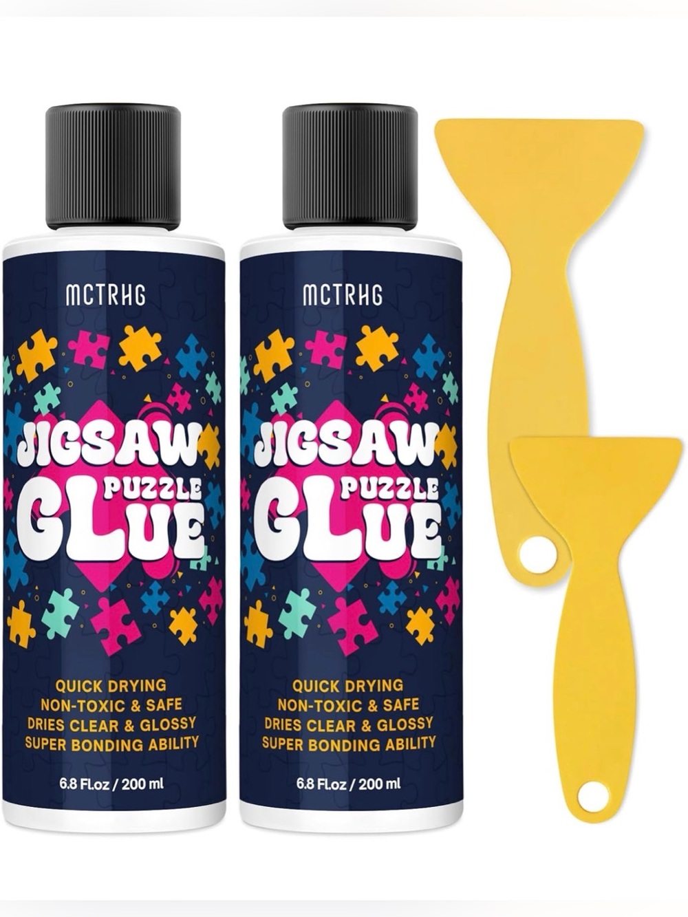 Jigsaw Puzzle Glue Clear 2-Pack w/ Applicators |  Up to 5000 Piece Puzzles